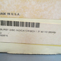 Fike Rupture Disc Burst Indicator 1.5" 40 TO 350PSI Type BCH 1323052
