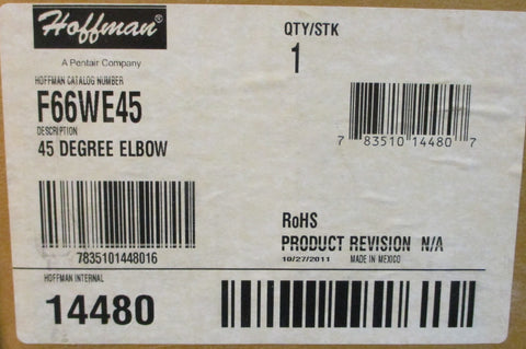 Hoffman F66WE45 45 Degree FeedThrough Elbow 14480 6" H x 6" W