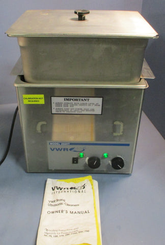 VWR Scientific 250HT Ultrasonic Cleaner w/ Lid and Manual 2.5Gal 120V 6A 50/60Hz