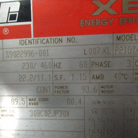 Reliance P21G7405R Motor 10 HP 3510 RPM 230/460 Volt 215T Frame XE Duty Master