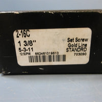New Sealmaster 2-16C 1-3/8" Ball Bearing Insert Gold Line Set Screw