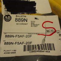 AllenBradley 889NF5AF20F 5 Pin Mini Straight 20' Ft CordSet QD Cable Series B