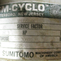 Sumitomo VHJS59AX SM-Cyclo Gear Reducer 35:1 26.3 HP 1750 RPM 3-5/8" Shaft Dia