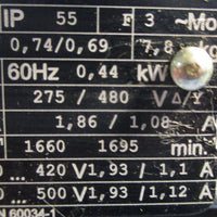 VEM Motors Thurm GmbH K21R 71 G 4 Electric Motor 3 Phase .37/.45kW 14mm Shaft Di