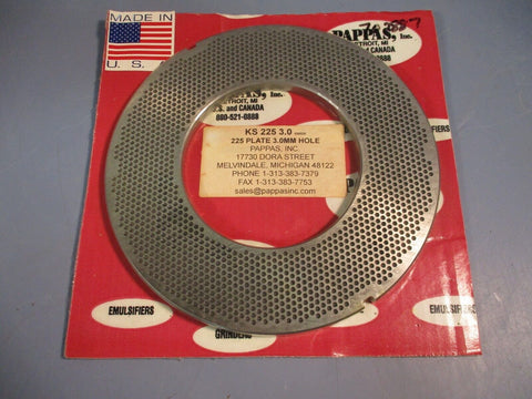 Pappas Inc KS 225 3.0 225 Plate 3.0MM Hole 120 mm Bore ID