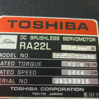 Toshiba DC Brushless Servomotor RA22L 22L2-1500R 1500W NEW