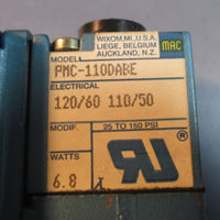 MAC Valve Inc. 6211C517PM110DA Solenoid Valve w/ PMC110DABE Attached Used
