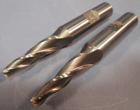 Lot of 2 Weldon 5° TaperedEndMill:Constant Spiral T5 6S3,3/16"DIA,1/2"SHK,3FL,U