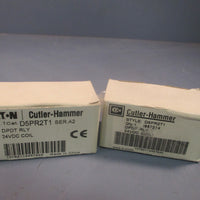Lot of (2) CutlerHammer DPDT Relay Ser. A2 10Amp 24VDC 8Pin D5PR2T1
