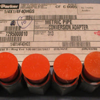 Parker 1/4X1/4F4OHGS Metric Pipe Conversion Adapter Lot of 6