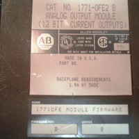 Allen Bradley 1771OFE2/B Analog Output Module F/W Rev. B Series B Used