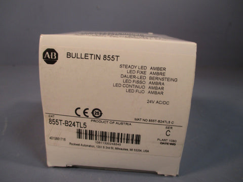 Allen Bradley Stack Light Amber Steady LED 24VDC Ser. C 855TB24TL5
