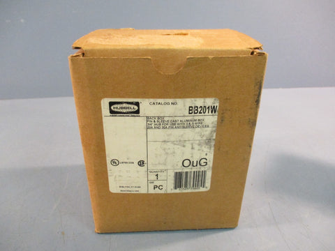 HUBBELL BB201W Back Box Pin & Sleeve Cast Aluminum Box 3/4" Hub 20A & 30A
