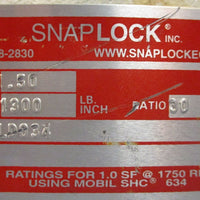 Snaplock Equip Washdown SLD034 Gear Reduce 30:1 Ratio, 1.5 Input HP, 1300 Lb-In