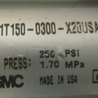 SMC NCDA1T150-0300-X20USAA Pneumatic Cylinder 3" Stroke 1-1/2" Bore 250psi Max