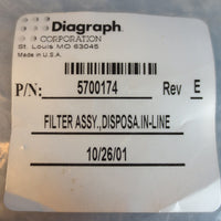 ITW Diagraph Disposable InLine Filter Assembly P/N 5700174 Rev E New