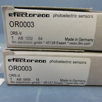 Lot of 2 NIB Efector OR0003 Photoelectric Sensor ORSV AB