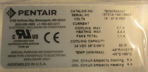 Pentair Mclean TE090624020 Thermoelectric Cooler Air Conditioner
