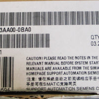 Siemens Simatic ET200 6ES71943AA000BA0 Terminal Block M127/8" 24VDC