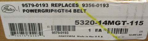 Gates 5320-14MGT-115 Powergrip GT4 Heavy Duty Synhronous Timing Belt 9579-0193