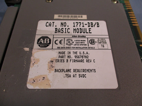 Allen-Bradley 1771-DB/B Series B Rev C 95678702 Basic Module
