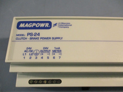 MAGPOWR MAXCESS CLUTCH BRAKE-POWER SUPPLY PS-24 IN: 24AC/DC 2.1A OUT: 24VDC 2.0A
