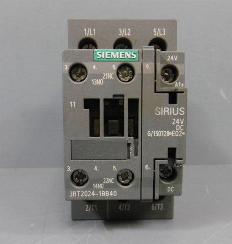 Siemens 3-Pole Contactor 3RT2024-1BB40 24V DC G/150728*E02*