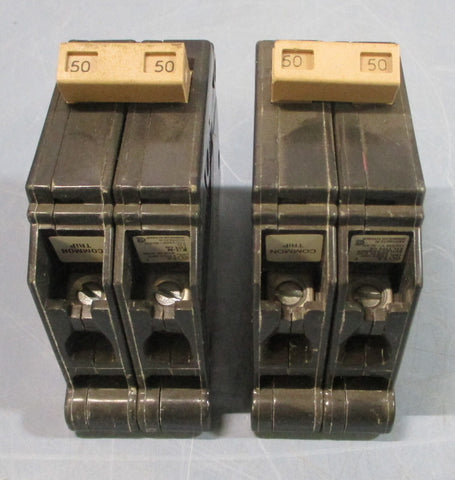 (Lot of 2) Cutler Hammer CH250 Circuit Breaker 2-Pole, 120/240VAC, 50A