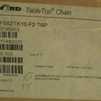 Rexnord LF882TK10 F2 T6P Tabletop Conveyor Chain 10ft Long 10" Wide 1.5" Pitch