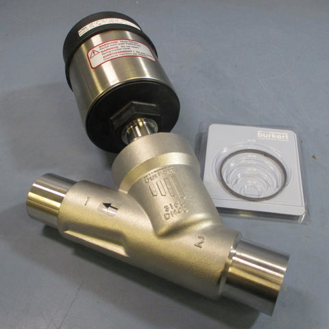 Burkert 2100 Angled Pneumatic Actuated Valve 4.810bar 00188158 Kv 38 W32MU