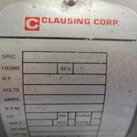 Baldor Clausing 3429602212 Electric Motor 0.25HP 3450RPM 115V 5/8" Shaft Dia