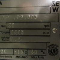 Sew Eurodrive KT67TDT90L4-KS Gearmotor DFT90L4-KS 60.66:1 2 HP 1720 RPM NOS