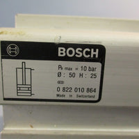 BOSCH 0822010864 Pmax 10 BAR Pneumatic Cylinder DBL Acting 50mm Bore 25mm Stroke