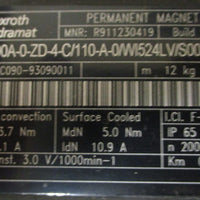 Rexroth Indramat R911230419 Permanent Magnet Motor MAC090A-0-ZD-4-C/110-A-0 NOS