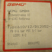 Gemu DN12PN6PVDF Diaphragm Valve GmbH DN 12 Typ 610 Pst 47 bar