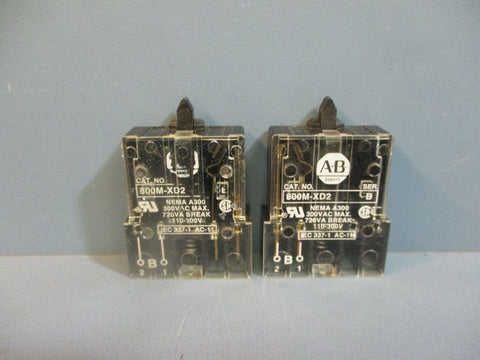 AllenBradley 800MXD2 Ser. B Contact Block LOT OF TWO