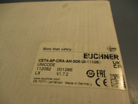 Euchner CET4-AP-CRA-AH-50X-SI-112082 Locking Safety Switch V1.7.2