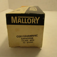 Mallory Capacitor CGS133U040V4C 13,000 MFD 40 WVDC NEW IN BOX