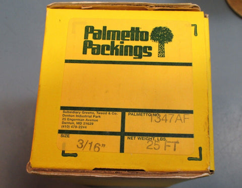 Palmetto Packings 1347AF 3/16" PTFE Impregnated Syn-Tex 25ft NIB