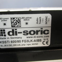 DiSoric Capacitive Label Sensor 1035vdc 200 mA KSSTI 600/80 FG3LKAIBS 203937