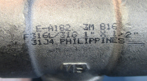 EN EA182 A182 Stainless Tee F316L/316 3M B16 1" x 1/2" NWOB