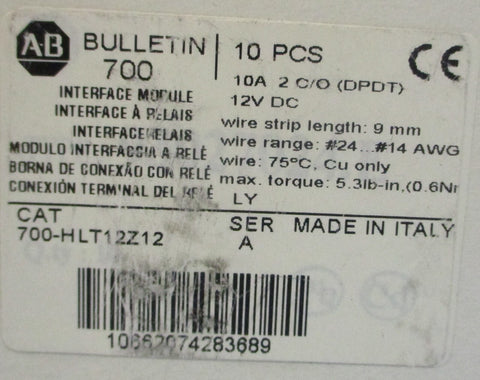 Allen Bradley 700HLT12 Ser A Interface Module 10A 12VDC (Lot of 3)