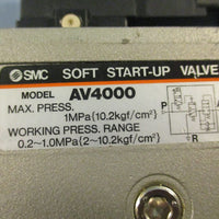 SMC AV4000 Pneumatic Soft StartUp Valve 1MPa Max Pressure 0.21MPa Range