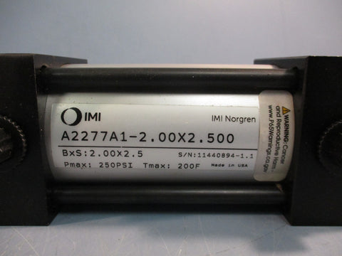 IMI Norgren A2277A12.00X2.500 Pnuematic Cylinder 250PSI BxS 2.00X2.5 TMax:200F