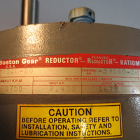 Boston Gear Reductor Ratiomotor Cat. No. 231D20 Model 001 20:1 2.430 HP Reducer