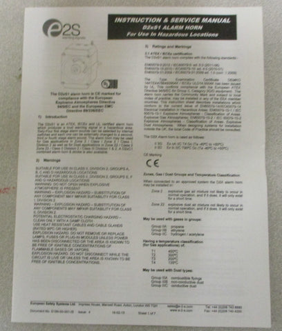 e2S D2XS1DC024CB1A1R Emergency Warning Horn D2xS1 Horn 24V dc 1030V dc