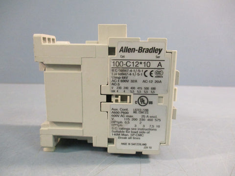Allen Bradley 100-C12*10 Series A Contactor 32 AMP 600 VAC