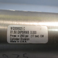 Schrader Bellows Air Cylinder 250 psi 01.50DXPSRMB 3.000 WD339525