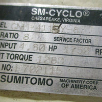 Sumitomo CNH4115Y8 Geared Baldor CWDM3611T Washdown Duty Motor 11/2" Shaft Di