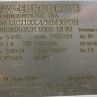 Sew Eurodrive RF57DRN100L4/MM30/DH Gearmotor MM30D-503-00 Frequency Inverter